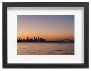 james-ratliff-framed-prints-sydney-dusk-black-frame